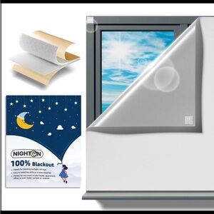 NIGHTON Portable Blackout Curtains 71"×57" Strong Hook And Loop Tape,Black Out